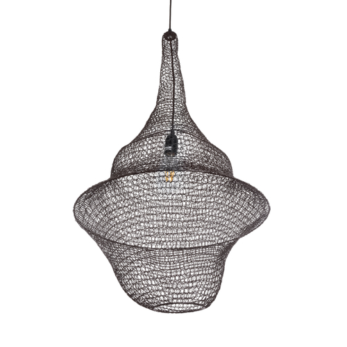 GLOBOSTAR® KENTUCKY 01875 Vintage Κρεμαστό Φωτιστικό Οροφής με Ντουί 1 x E27 AC 220-240V IP20 - Καφέ - Μ50 x Π50 x Υ90cm