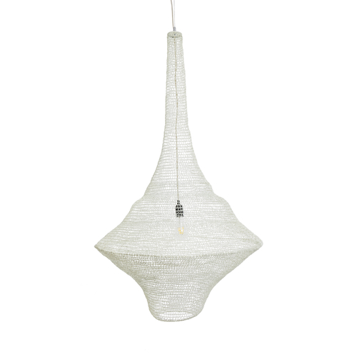 GLOBOSTAR® KENTUCKY 01877 Vintage Κρεμαστό Φωτιστικό Οροφής με Ντουί 1 x E27 AC 220-240V IP20 - Λευκό - Μ80 x Π80 x Υ140cm