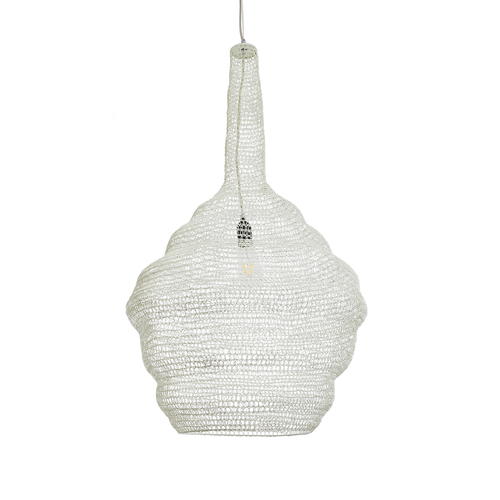 GLOBOSTAR® KENTUCKY 01883 Vintage Κρεμαστό Φωτιστικό Οροφής με Ντουί 1 x E27 AC 220-240V IP20 - Λευκό - Μ60 x Π60 x Υ90cm