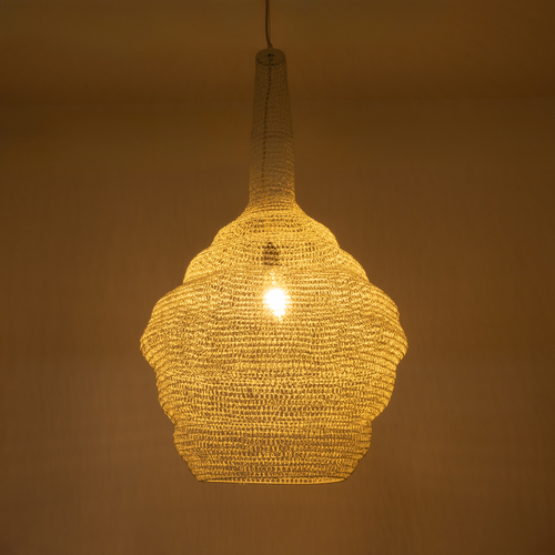 GLOBOSTAR® KENTUCKY 01883 Vintage Κρεμαστό Φωτιστικό Οροφής με Ντουί 1 x E27 AC 220-240V IP20 - Λευκό - Μ60 x Π60 x Υ90cm