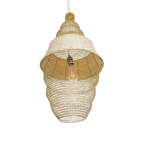 GLOBOSTAR® KENTUCKY 01910 Vintage Κρεμαστό Φωτιστικό Οροφής με Ντουί 1 x E27 AC 220-240V IP20 - Μπεζ - Μ40 x Π40 x Υ80cm