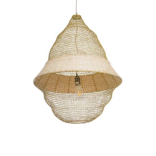 GLOBOSTAR® KENTUCKY 01911 Vintage Κρεμαστό Φωτιστικό Οροφής με Ντουί 1 x E27 AC 220-240V IP20 - Μπεζ - Μ60 x Π60 x Υ80cm