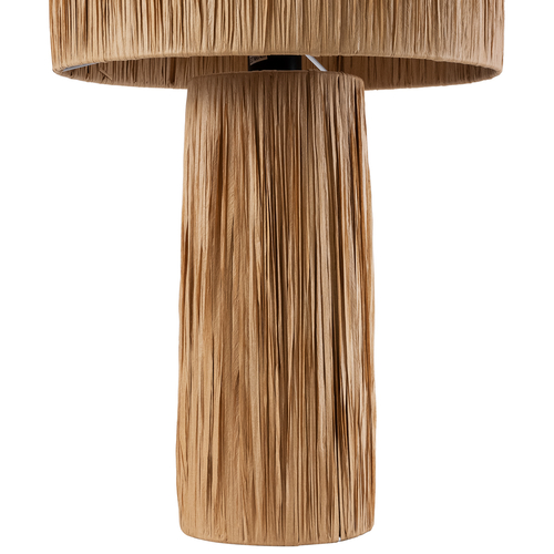 GloboStar® NASSAU 02233 Boho Επιτραπέζιο Φωτιστικό Πορτατίφ Μονόφωτο 1 x E27 IP20 Καφέ Raffia - Μ37 x Π37 x Υ55cm