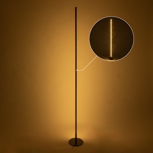 GloboStar® DALUMA 60470 Μοντέρνο Επιδαπέδιο Φωτιστικό LED 24W 2640lm 200° AC 220-240V IP20 Ρυθμιζόμενο Λευκό CCT από 2700K έως 6000K - Μαύρο - Μ18 x Π18 x Υ160cm - 3 Χρόνια Εγγύηση