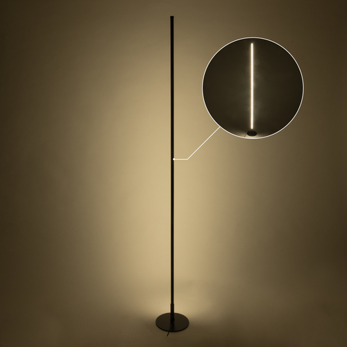 GloboStar® DALUMA 60470 Μοντέρνο Επιδαπέδιο Φωτιστικό LED 24W 2640lm 200° AC 220-240V IP20 Ρυθμιζόμενο Λευκό CCT από 2700K έως 6000K - Μαύρο - Μ18 x Π18 x Υ160cm - 3 Χρόνια Εγγύηση