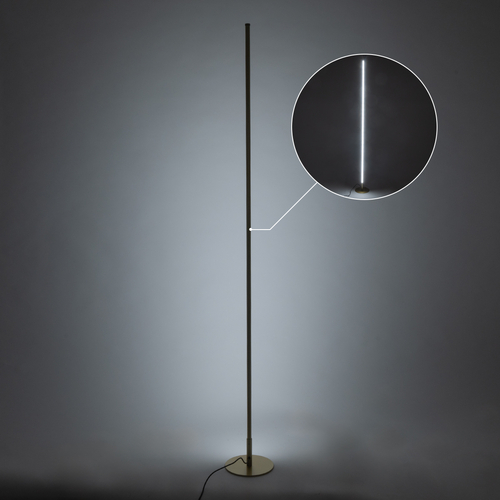 GloboStar® DALUMA 60472 Μοντέρνο Επιδαπέδιο Φωτιστικό LED 24W 2640lm 200° AC 220-240V IP20 Ρυθμιζόμενο Λευκό CCT από 2700K έως 6000K - Χρυσό Πλατίνα - Μ18 x Π18 x Υ160cm - 3 Χρόνια Εγγύηση