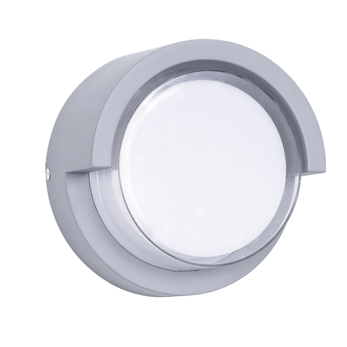 GLOBOSTAR® APEX 60765 Μοντέρνο Φωτιστικό Τοίχου - Απλίκα LED 10W 1050lm 120° AC 220-240V Αδιάβροχο IP65 Φυσικό Λευκό 4500K - Bridgelux SMD Chip - Γκρι - Μ17 x Π17 x Υ9cm - 3 Χρόνια Εγγύηση