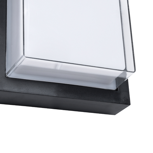 GLOBOSTAR® NEXUS 60767 Μοντέρνο Φωτιστικό Τοίχου - Απλίκα LED 10W 1050lm 120° AC 220-240V Αδιάβροχο IP65 Φυσικό Λευκό 4500K - Bridgelux SMD Chip - Μαύρο Ματ - Μ17 x Π17 x Υ9cm - 3 Χρόνια Εγγύηση