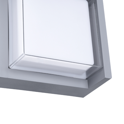 GLOBOSTAR® APEX 60771 Μοντέρνο Φωτιστικό Τοίχου - Απλίκα LED 10W 1050lm 120° AC 220-240V Αδιάβροχο IP65 Φυσικό Λευκό 4500K - Bridgelux SMD Chip - Γκρι - Μ17 x Π17 x Υ9cm - 3 Χρόνια Εγγύηση