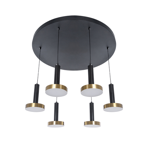 GLOBOSTAR® ZANE 60935 Μοντέρνο Κρεμαστό Φωτιστικό Οροφής LED 100W 11200lm 120° AC 220-240V IP20 Ρυθμιζόμενο Λευκό CCT με Χειριστήριο από 2700K έως 6000K Dimmable - Lumileds SMD Chip - Μαύρο Ματ & Χρυσό - Μ80 x Π80 x Υ20cm - 3 Χρόνια Εγγύηση