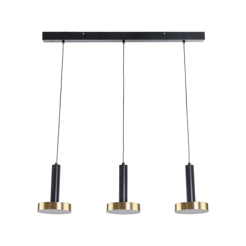 GLOBOSTAR® ZANE 60936 Μοντέρνο Κρεμαστό Φωτιστικό Οροφής LED 54W 6048lm 120° AC 220-240V IP20 Ρυθμιζόμενο Λευκό CCT με Χειριστήριο από 2700K έως 6000K Dimmable - Lumileds SMD Chip - Μαύρο Ματ & Χρυσό - Μ80 x Π15 x Υ20cm - 3 Χρόνια Εγγύηση