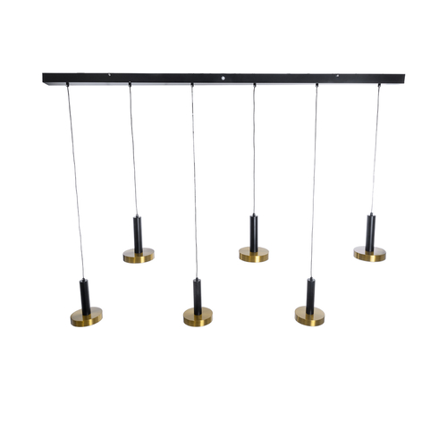 GLOBOSTAR® ZANE 60937 Μοντέρνο Κρεμαστό Φωτιστικό Οροφής LED 100W 11200lm 120° AC 220-240V IP20 Ρυθμιζόμενο Λευκό CCT με Χειριστήριο από 2700K έως 6000K Dimmable - Lumileds SMD Chip - Μαύρο Ματ & Χρυσό - Μ160 x Π15 x Υ20cm - 3 Χρόνια Εγγύηση