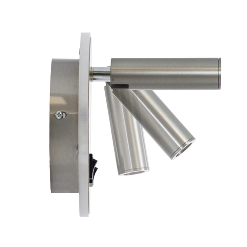 GLOBOSTAR® LADY-R 60941 Μοντέρνο Φωτιστικό Τοίχου - Απλίκα Ξενοδοχείου Reading Light με Φορτιστή USB 3A LED 6W 600lm 36° & 360° AC 220-240V IP20 Φυσικό Λευκό 4500K - Bridgelux COB Chip & TÜV SÜD Driver - Νίκελ Βούρτσας - Μ15 x Π15 x Υ17cm - 3 Χρόνια Εγγύηση