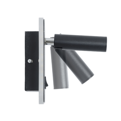 GLOBOSTAR® LADY-S 60942 Μοντέρνο Φωτιστικό Τοίχου - Απλίκα Ξενοδοχείου Reading Light με Φορτιστή USB 3A LED 6W 600lm 36° & 360° AC 220-240V IP20 Φυσικό Λευκό 4500K - Bridgelux COB Chip & TÜV SÜD Driver - Μαύρο Ματ - Μ15 x Π15 x Υ7cm - 3 Χρόνια Εγγύηση