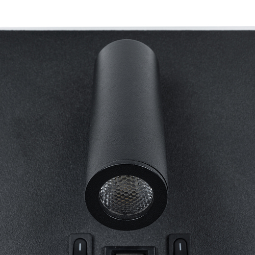 GLOBOSTAR® LADY-S 60942 Μοντέρνο Φωτιστικό Τοίχου - Απλίκα Ξενοδοχείου Reading Light με Φορτιστή USB 3A LED 6W 600lm 36° & 360° AC 220-240V IP20 Φυσικό Λευκό 4500K - Bridgelux COB Chip & TÜV SÜD Driver - Μαύρο Ματ - Μ15 x Π15 x Υ7cm - 3 Χρόνια Εγγύηση