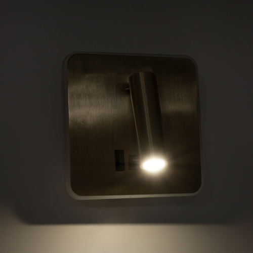 GLOBOSTAR® LADY-S 60944 Μοντέρνο Φωτιστικό Τοίχου - Απλίκα Ξενοδοχείου Reading Light με Φορτιστή USB 3A LED 6W 600lm 36° & 360° AC 220-240V IP20 Φυσικό Λευκό 4500K - Bridgelux COB Chip & TÜV SÜD Driver - Χρυσό Πλατίνα - Μ15 x Π15 x Υ7cm - 3 Χρόνια Εγγύηση