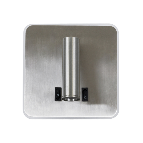 GLOBOSTAR® LADY-S 60945 Μοντέρνο Φωτιστικό Τοίχου - Απλίκα Ξενοδοχείου Reading Light με Φορτιστή USB 3A LED 6W 600lm 36° & 360° AC 220-240V IP20 Φυσικό Λευκό 4500K - Bridgelux COB Chip & TÜV SÜD Driver - Νίκελ Βούρτσας - Μ15 x Π15 x Υ7cm - 3 Χρόνια Εγγύηση