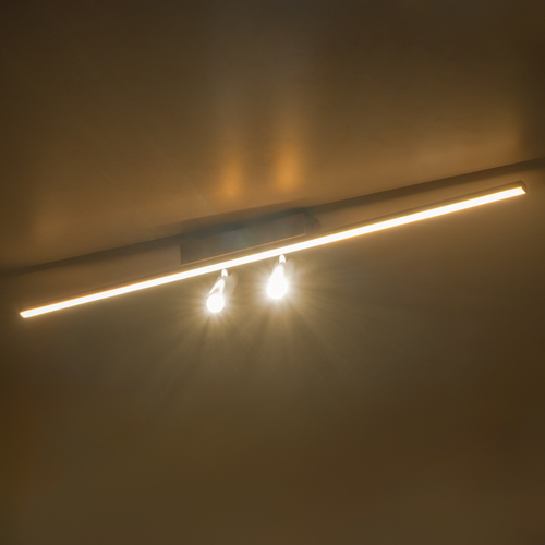 GLOBOSTAR® BARETTI 61228 Μοντέρνο Φωτιστικό Οροφής LED 24W 2688lm 160° & 45° AC 220-240V IP20 Ρυθμιζόμενο Λευκό CCT με On/Off 2700K/4500K/6000K - Lumileds SMD Chip - Χρυσό - Μ80 x Π5 x Υ15cm - 3 Χρόνια Εγγύηση