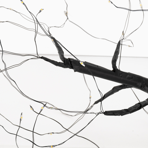 GloboStar® 71589 Επιτραπέζιο Φωτιστικό Πορτατίφ LED 3W 300lm 360° με Μπαταρίες (Δεν Περιλαμβάνονται) IP20 Θερμό Λευκό 3000K Μαύρο Πλαστικό - Μ40 x Π40 x Υ50cm - 2 Xρόνια Εγγύηση