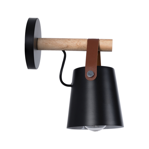 GLOBOSTAR® AMY 00947 Μοντέρνο Φωτιστικό Τοίχου - Απλίκα με Ντουί 1 x E27 AC 220-240V IP20 - Μαύρο & Μπεζ - Μ13 x Π22 x Υ25.5cm