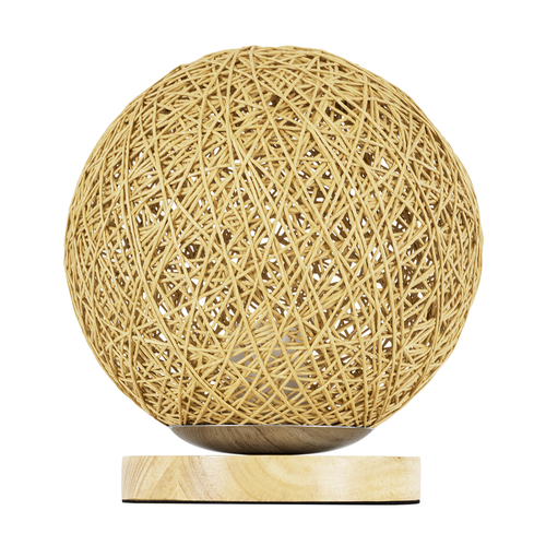 GLOBOSTAR® OCEANA 01336 Boho Επιτραπέζιο Φωτιστικό Πορτατίφ με Ντουί 1 x E27 AC 220-240V IP20 - Μπεζ - M20 x Π20 x Υ22cm