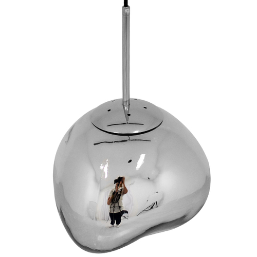 GLOBOSTAR® DIXAR 01460 Μοντέρνο Κρεμαστό Φωτιστικό Οροφής με Ντουί 1 x E27 AC 220-240V IP20 - Ασημί - Μ28 x Π28 x Υ40cm