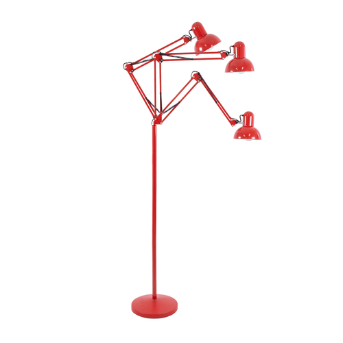 GLOBOSTAR® AUDREY 01470 Vintage Επιδαπέδιο Φωτιστικό με Ντουί 1 x E27 AC 220-240V IP20 - Κόκκινο - Μ15 x Π15 x Υ190cm