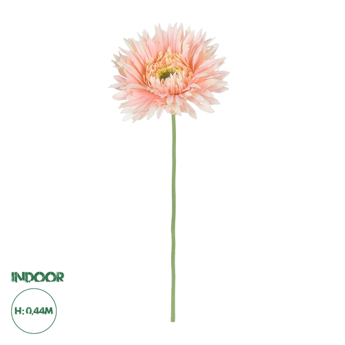GloboStar® Artificial Garden PINK GERBERA  BRANCH 21205 Τεχνητό Διακοσμητικό Κλαδί Ζέρμπερας Ροζ Y44cm