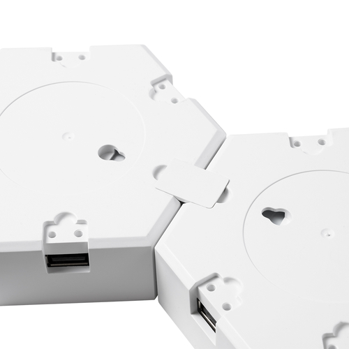 GloboStar® DIGIOCTA 90447 Σετ 3 Ψηφιακων LED RGB Φωτιστικών Κυψελών με Ψηφιακό Controller με WiFi Smart APP & Ασύρματο Χειριστήριο RF 2.4Ghz - LED SMD 5050 4.5W/Σετ 42PIXEL/Σετ 360lm/Σετ 120° DC 5V με USB 2.0 IP20 Πολύχρωμο RGB - Dimmable - Μ10.5 x Π10.5 x Υ3cm Ανά Κυψέλη - 2 Χρόνια Εγγύηση