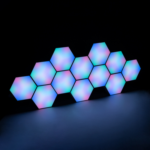 GloboStar® DIGIOCTA 90449 Σετ 12 Ψηφιακων LED RGB Φωτιστικών Κυψελών με Ψηφιακό Controller με WiFi Smart APP & Ασύρματο Χειριστήριο RF 2.4Ghz - LED SMD 5050 18W/Σετ 168PIXEL/Σετ 1440lm/Σετ 120° DC 5V με USB 2.0 IP20 Πολύχρωμο RGB - Dimmable - Μ10.5 x Π10.5 x Υ3cm Ανά Κυψέλη - 2 Χρόνια Εγγύηση