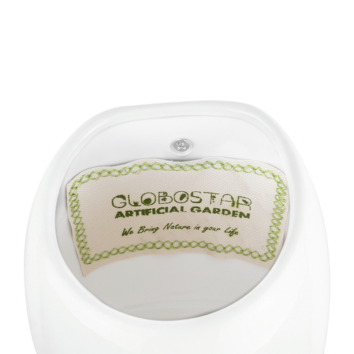 GloboStar® Artificial Garden GRENADA 20537 Διακοσμητική Κεραμική Γλάστρα Λευκή Φ12 x Υ13