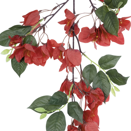 GloboStar® Artificial Garden BOUGAUVILLEA BRANCH 20645 Τεχνητό Διακοσμητικό Κλαδί Μπουκανβίλιας Κόκκινο Κεραμιδί Y80cm