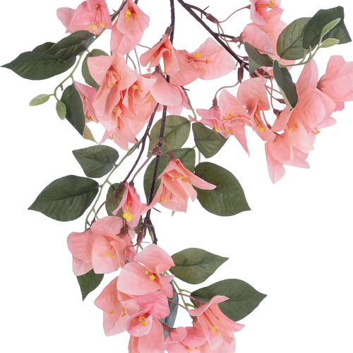 GloboStar® Artificial Garden BOUGAUVILLEA BRANCH 20647 Τεχνητό Διακοσμητικό Κλαδί Μπουκανβίλιας Ροζ - Πορτοκαλί Y80cm