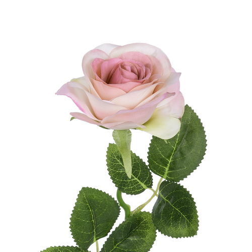 GloboStar® Artificial Garden LIGHT PINK ROSE  BRANCH 21137 Τεχνητό Διακοσμητικό Κλαδί Ανοιχτό ΡοζΤριαντάφυλλο Y50cm