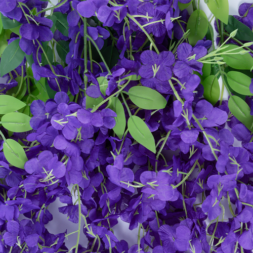 GloboStar® Artificial Garden VIOLET WISTERIA FLOWER BRANCH 21509 Σετ 12 Τεχνητά Διακοσμητικά κλαδιά Βιστέριας Βιολετί Φ45 x Υ120cm