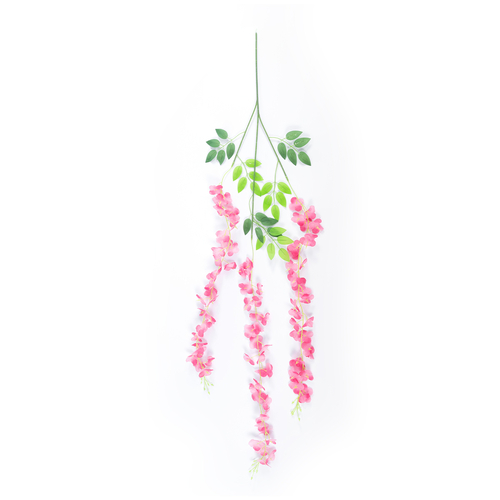 GloboStar® Artificial Garden HOT PINK WISTERIA FLOWER BRANCH 21512 Σετ 12 Τεχνητά Διακοσμητικά κλαδιά Βιστέριας Έντονο Ροζ Φ45 x Υ120cm