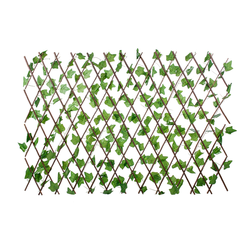 GloboStar® Artificial Garden IVY 78497 Πτυσσόμενη Πέργκολα Τεχνητής Φυλλωσιάς - Κάθετος Κήπος Σύνθεση Κισσός Μ110 x Π10 x Υ120cm (min) Μ310 x Π10 x Υ45cm (max)