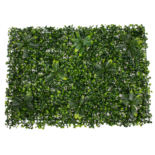 GLOBOSTAR® BUXUS 78410 Τεχνητό Πάνελ Φυλλωσιάς / Κάθετος Κήπος Πυξάρι & Ιαπωνική Δάφνη - Πράσινο - Μ60 x Π7 x Υ40cm
