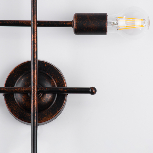 GLOBOSTAR® PIPING 00662 Vintage Φωτιστικό Τοίχου - Απλίκα με Ντουί 4 x E27 AC 220-240V IP20 - Χάλκινο - Μ40 x Π9 x Υ52cm