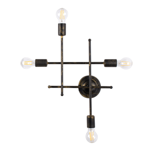 GLOBOSTAR® PIPING 00663 Vintage Φωτιστικό Τοίχου - Απλίκα με Ντουί 4 x E27 AC 220-240V IP20 - Μπρούτζινο - Μ40 x Π9 x Υ52cm