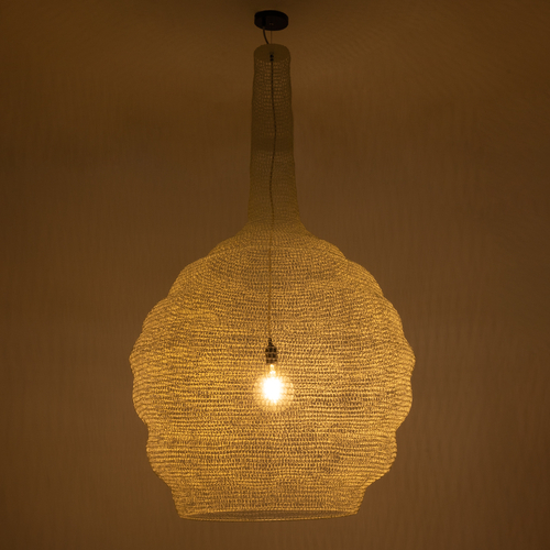 GLOBOSTAR® KENTUCKY 01886 Vintage Κρεμαστό Φωτιστικό Οροφής με Ντουί 1 x E27 AC 220-240V IP20 - Λευκό - Μ90 x Π90 x Υ150cm