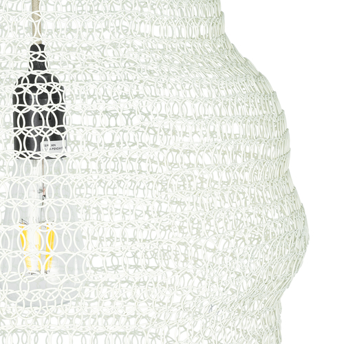 GLOBOSTAR® KENTUCKY 01898 Vintage Κρεμαστό Φωτιστικό Οροφής με Ντουί 1 x E27 AC 220-240V IP20 - Λευκό - Μ40 x Π40 x Y60cm