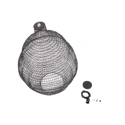 GLOBOSTAR® KENTUCKY 01899 Vintage Κρεμαστό Φωτιστικό Οροφής με Ντουί 1 x E27 AC 220-240V IP20 - Καφέ - Μ40 x Π40 x Y60cm