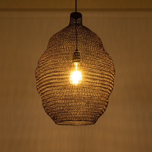 GLOBOSTAR® KENTUCKY 01899 Vintage Κρεμαστό Φωτιστικό Οροφής με Ντουί 1 x E27 AC 220-240V IP20 - Καφέ - Μ40 x Π40 x Y60cm