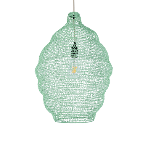 GLOBOSTAR® KENTUCKY 01900 Vintage Κρεμαστό Φωτιστικό Οροφής με Ντουί 1 x E27 AC 220-240V IP20 - Τιρκουάζ - Μ40 x Π40 x Y60cm