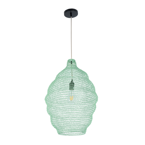 GLOBOSTAR® KENTUCKY 01900 Vintage Κρεμαστό Φωτιστικό Οροφής με Ντουί 1 x E27 AC 220-240V IP20 - Τιρκουάζ - Μ40 x Π40 x Y60cm