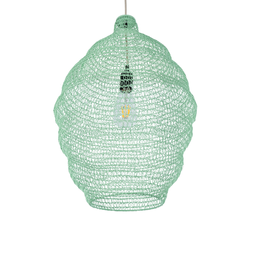 GLOBOSTAR® KENTUCKY 01900 Vintage Κρεμαστό Φωτιστικό Οροφής με Ντουί 1 x E27 AC 220-240V IP20 - Τιρκουάζ - Μ40 x Π40 x Y60cm