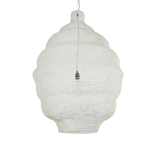 GLOBOSTAR® KENTUCKY 01901 Vintage Κρεμαστό Φωτιστικό Οροφής με Ντουί 1 x E27 AC 220-240V IP20 - Λευκό - Μ80 x Π80 x Y110cm