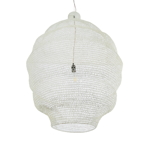 GLOBOSTAR® KENTUCKY 01901 Vintage Κρεμαστό Φωτιστικό Οροφής με Ντουί 1 x E27 AC 220-240V IP20 - Λευκό - Μ80 x Π80 x Y110cm