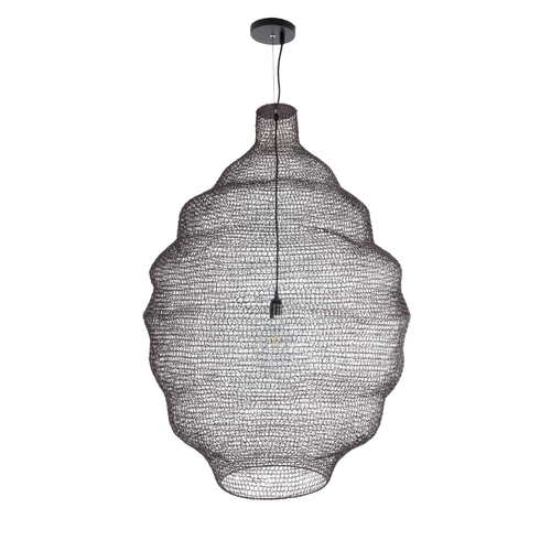 GLOBOSTAR® KENTUCKY 01902 Vintage Κρεμαστό Φωτιστικό Οροφής με Ντουί 1 x E27 AC 220-240V IP20 - Καφέ - Μ80 x Π80 x Y110cm